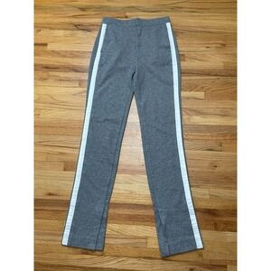Rag & Bone Joan Women's Pants Track Straight Leg Slit Hem XS Gray Side Striped‎